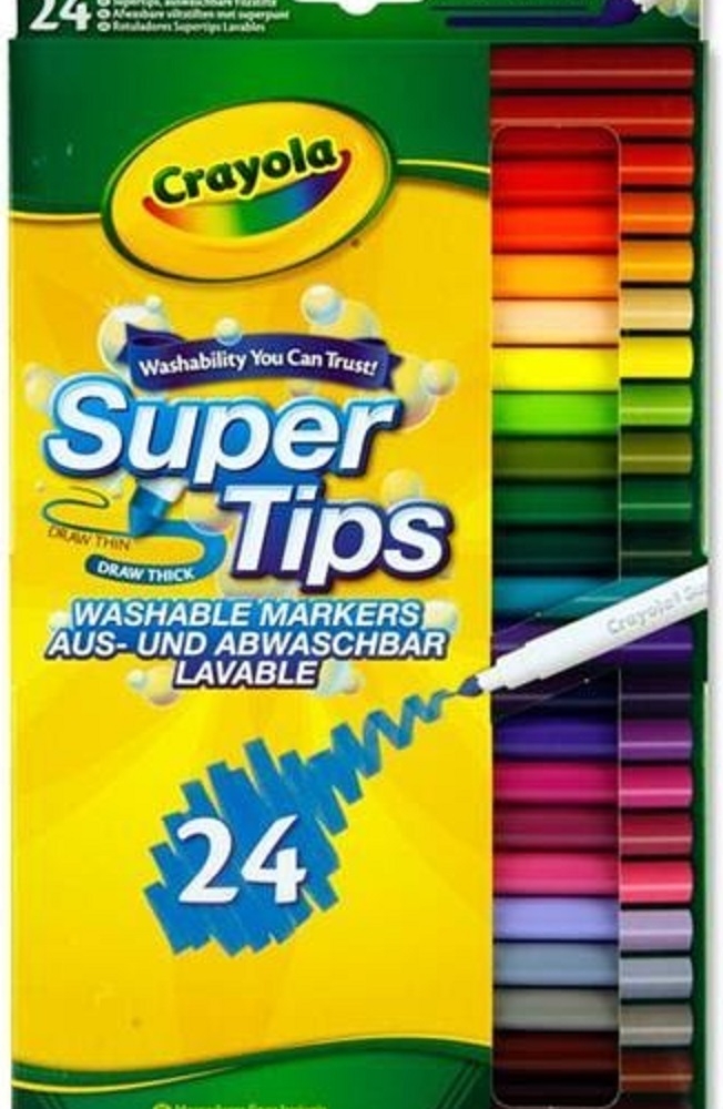 Crayola Supertips Washable Markers 24 Pack Driftwood Books